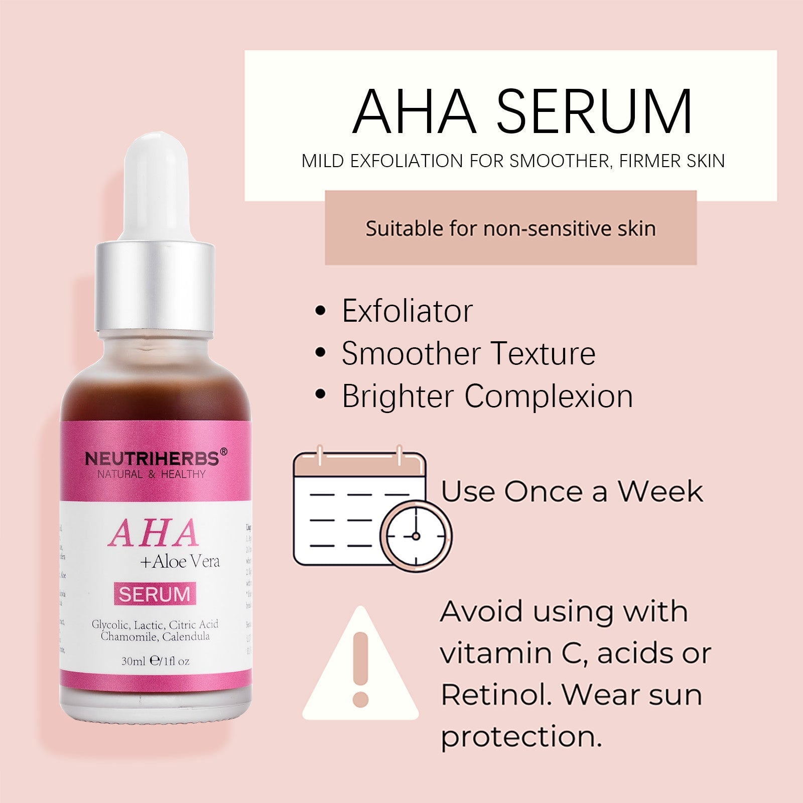 AHA Serum For Exfoliating & Smoothing Skin