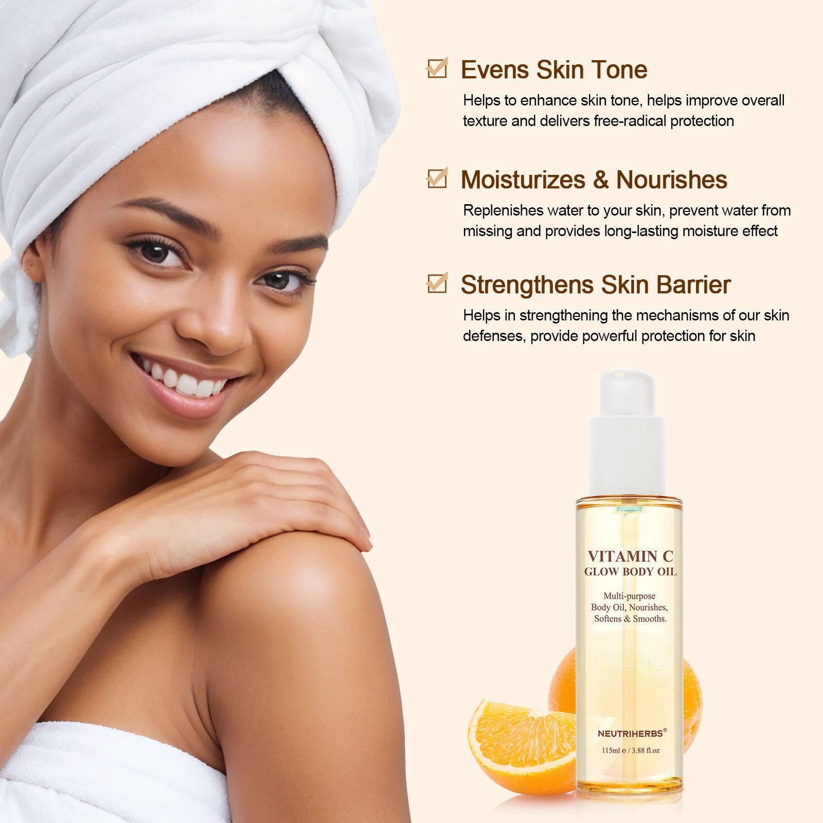 Vitamin C Softens And Smooths Body Oil For Moisturizing