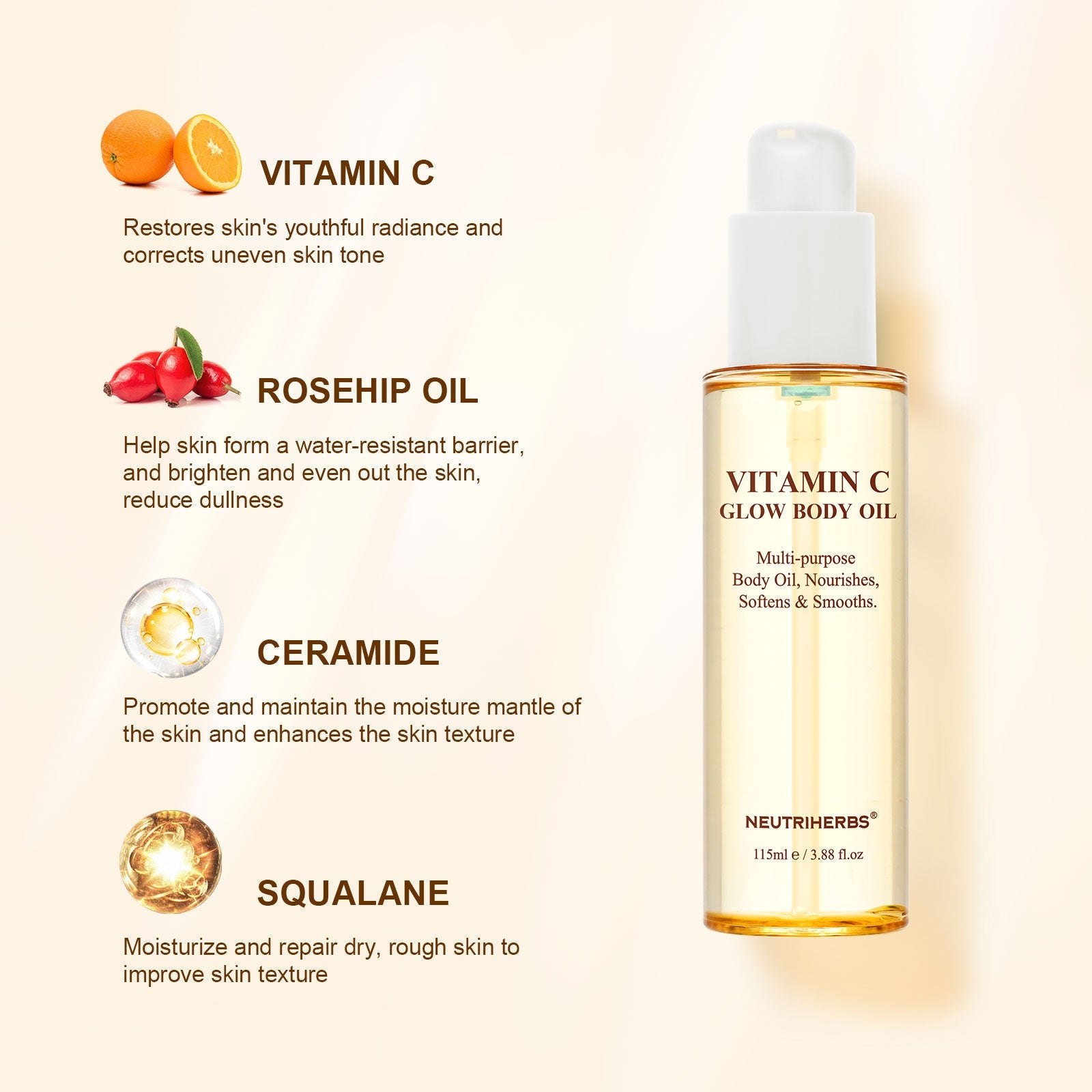 Vitamin C Softens And Smooths Body Oil For Moisturizing