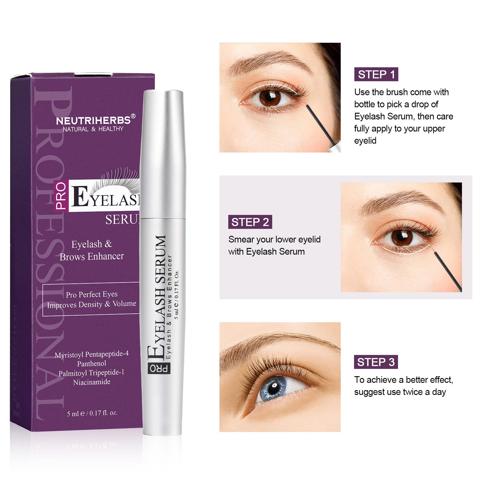 PRO Eyelash Growth Serum For Boosts The Length And Thickness Of Eyelashes