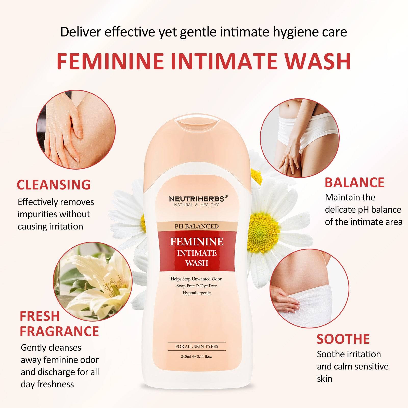Hypoallergenic PH Balanced Daily Feminine Wash