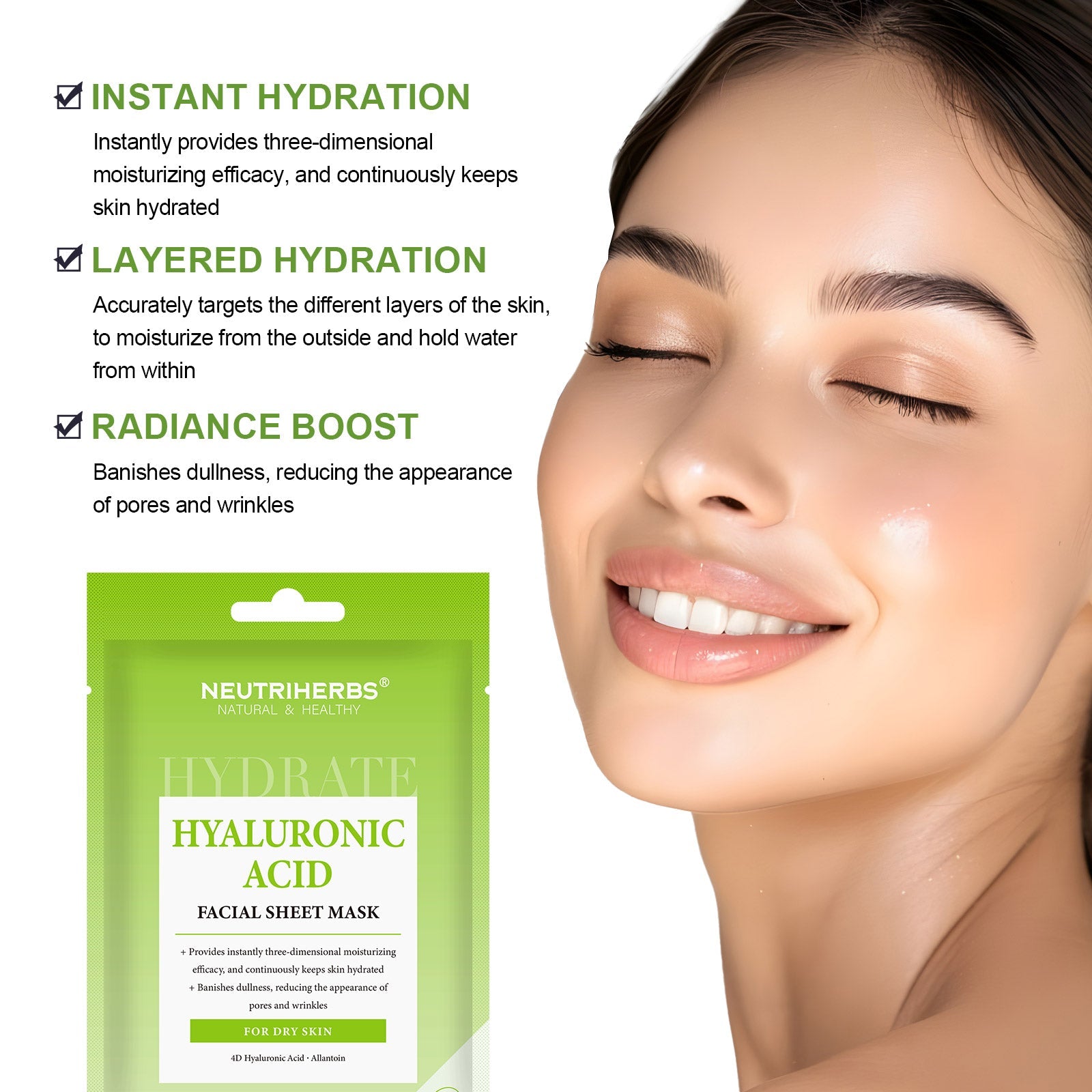 Facial Sheet Mask Hyaluronic Acid Mask