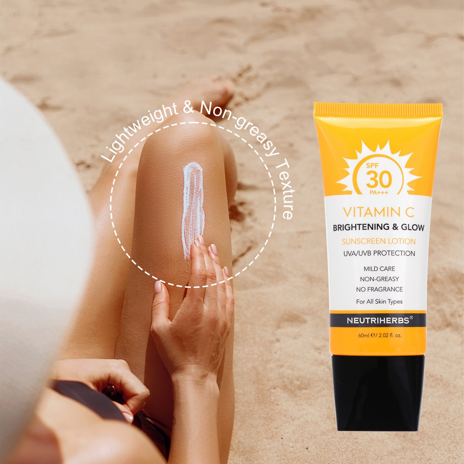 Vitamin C Sunscreen Lotion SPF30 With Non-greasy And Non-fragrance Formula