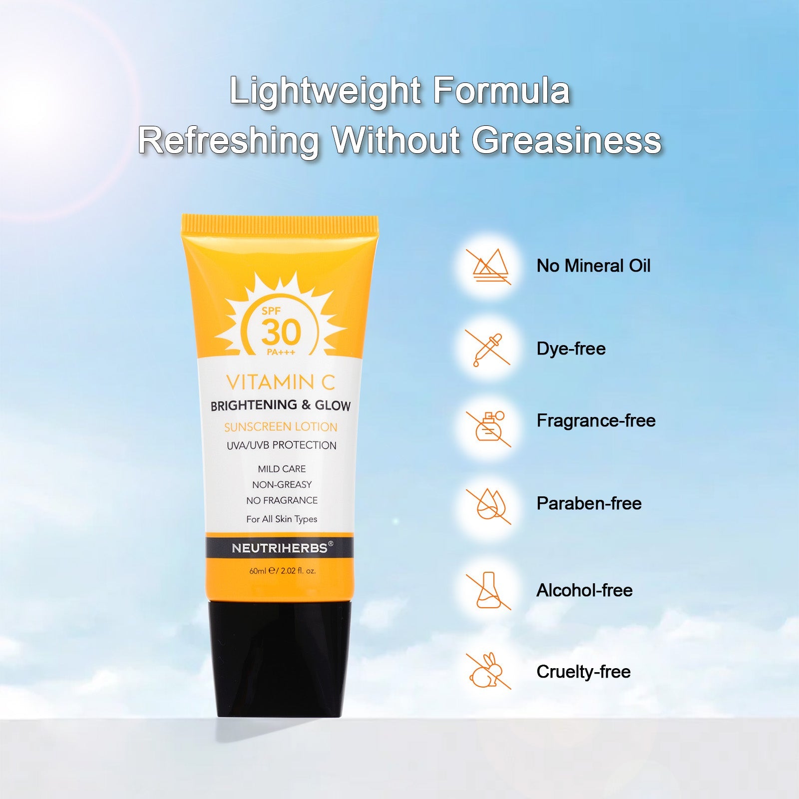 Vitamin C Sunscreen Lotion SPF30 With Non-greasy And Non-fragrance Formula