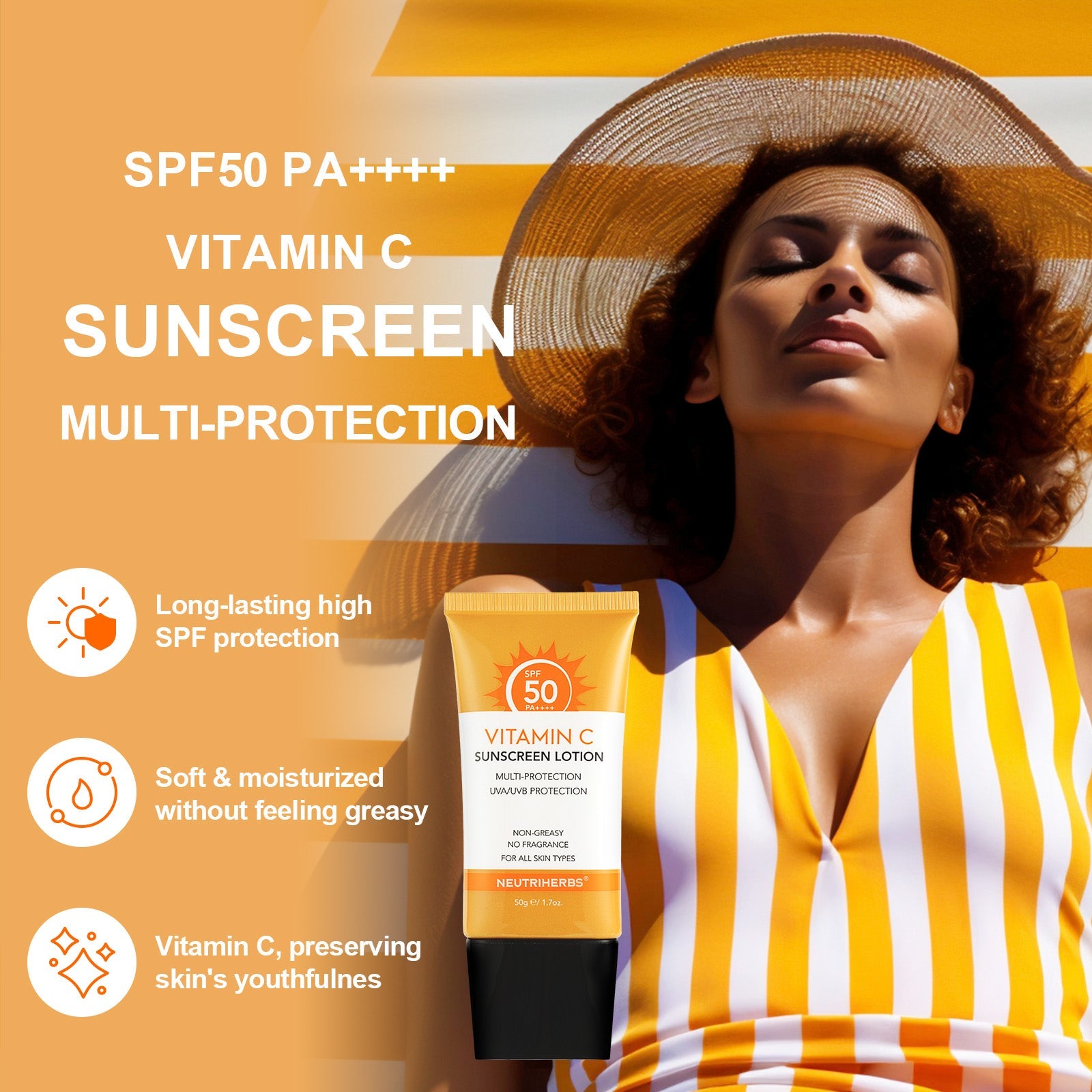 Vitamin C Sunscreen SPF50 With Double UV Protection