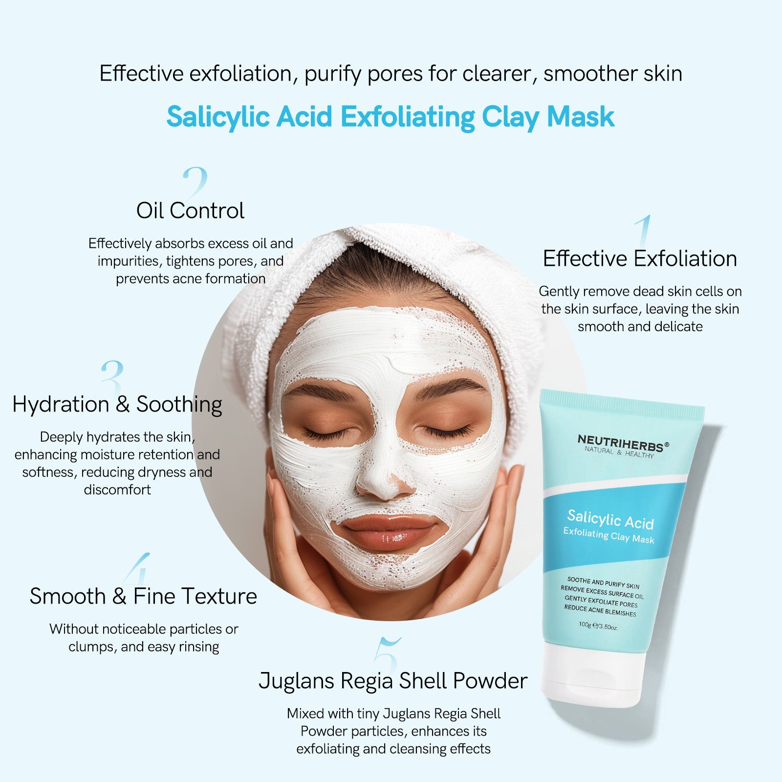 Salicylic Acid Clay Mask For Oily Skin