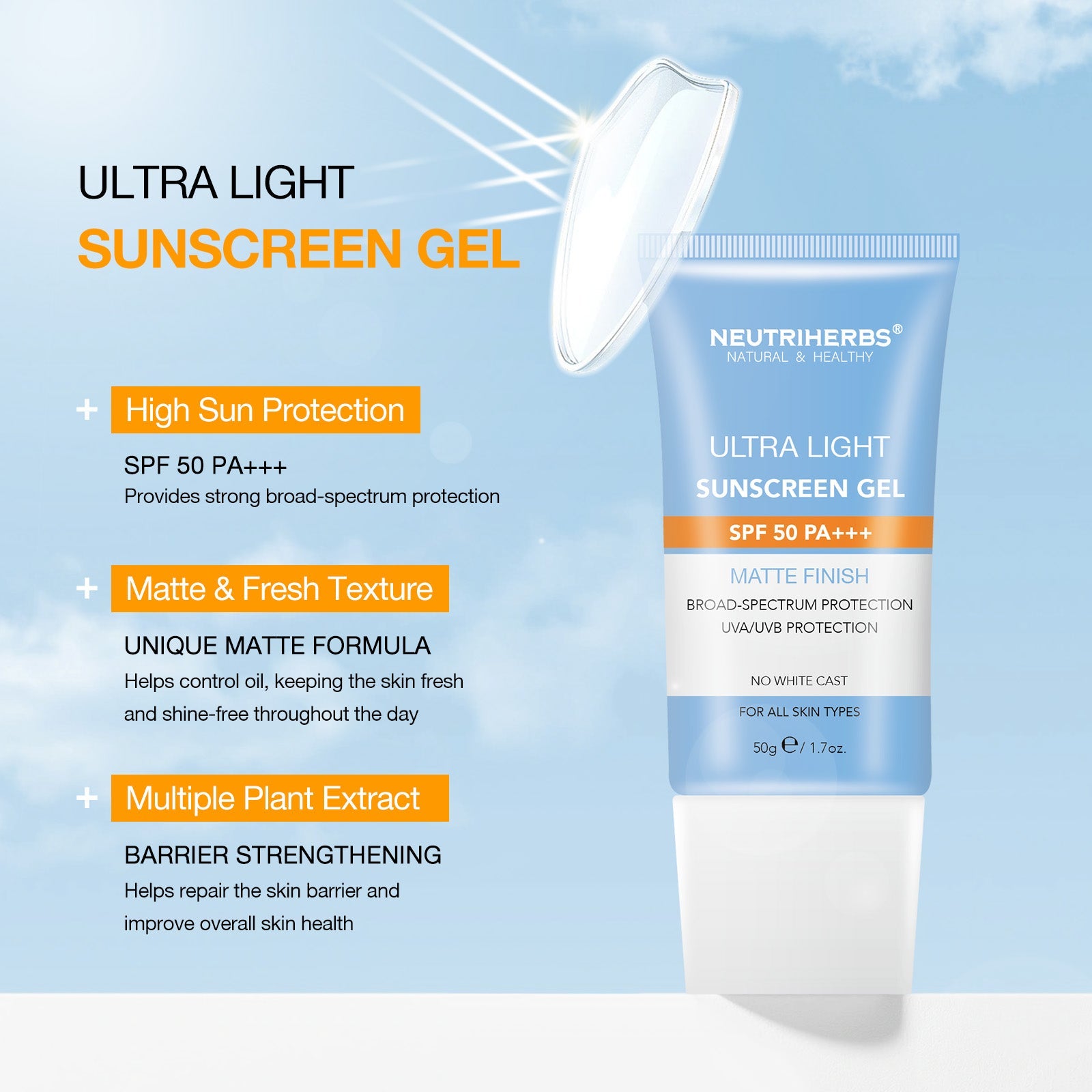 Ultra-light Sunscreen Gel SPF 50 PA+++