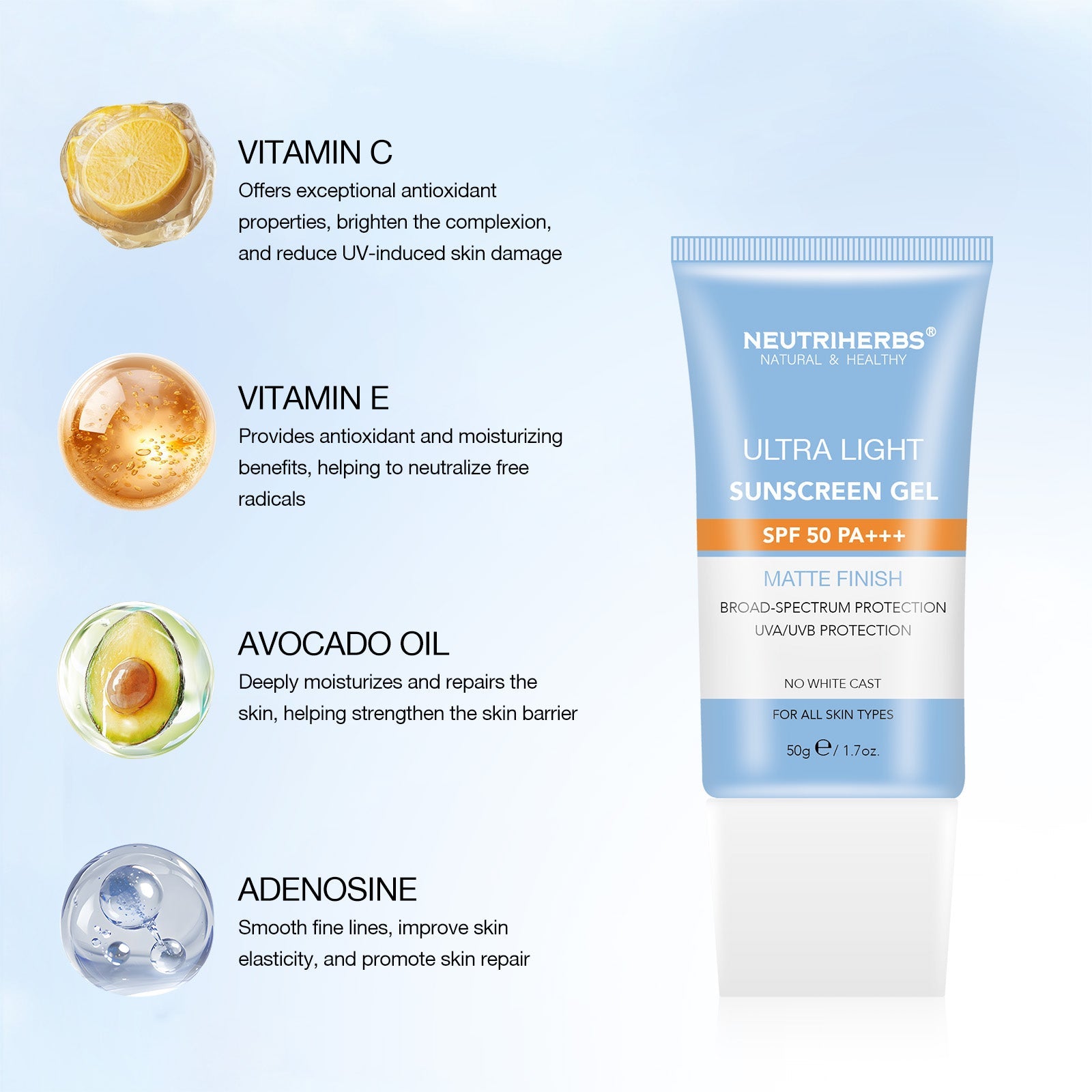 Ultra-light Sunscreen Gel SPF 50 PA+++