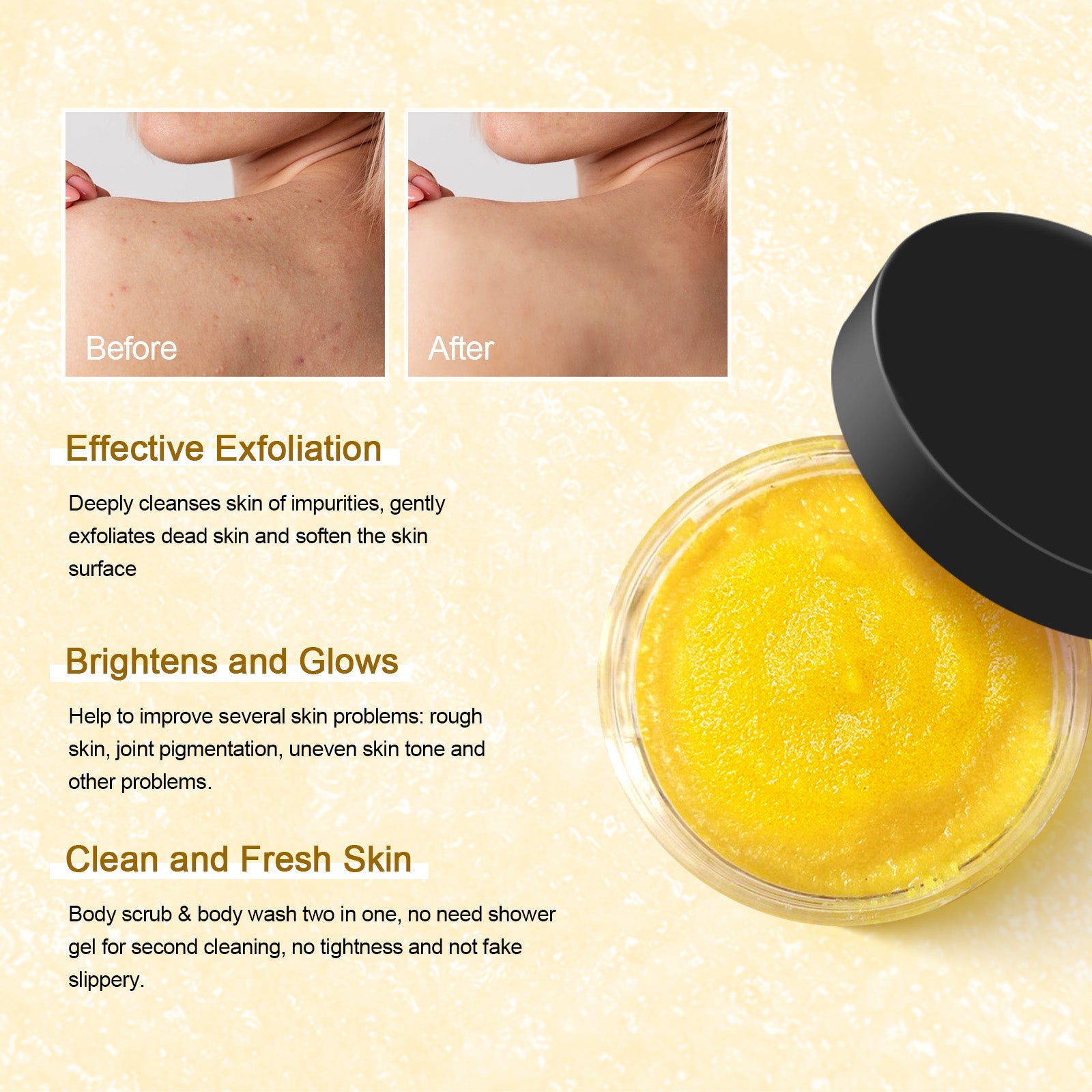 Vitamin C Turmeric Exfoliating Body Scrub For Skin Brightening