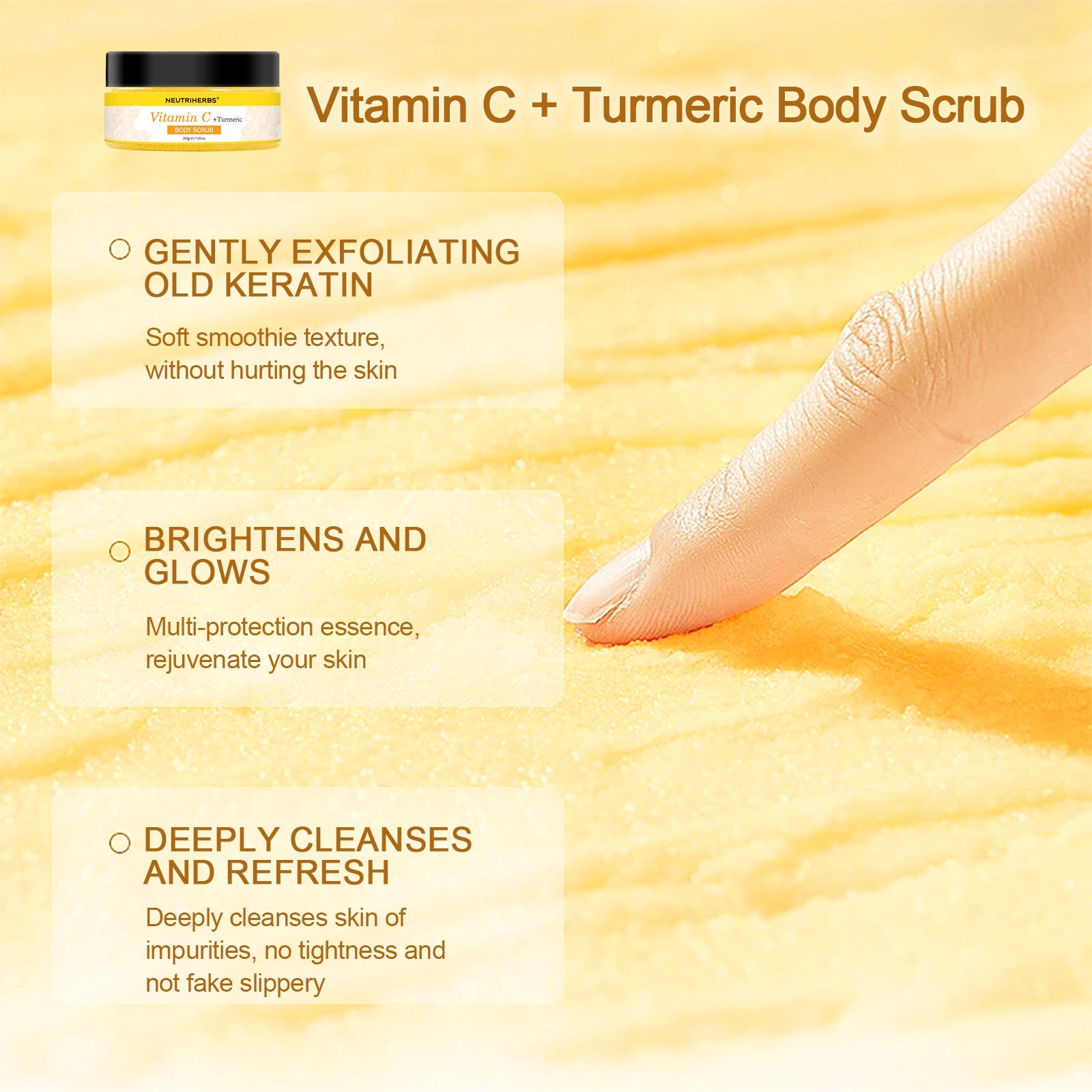 Vitamin C Turmeric Exfoliating Body Scrub For Skin Brightening