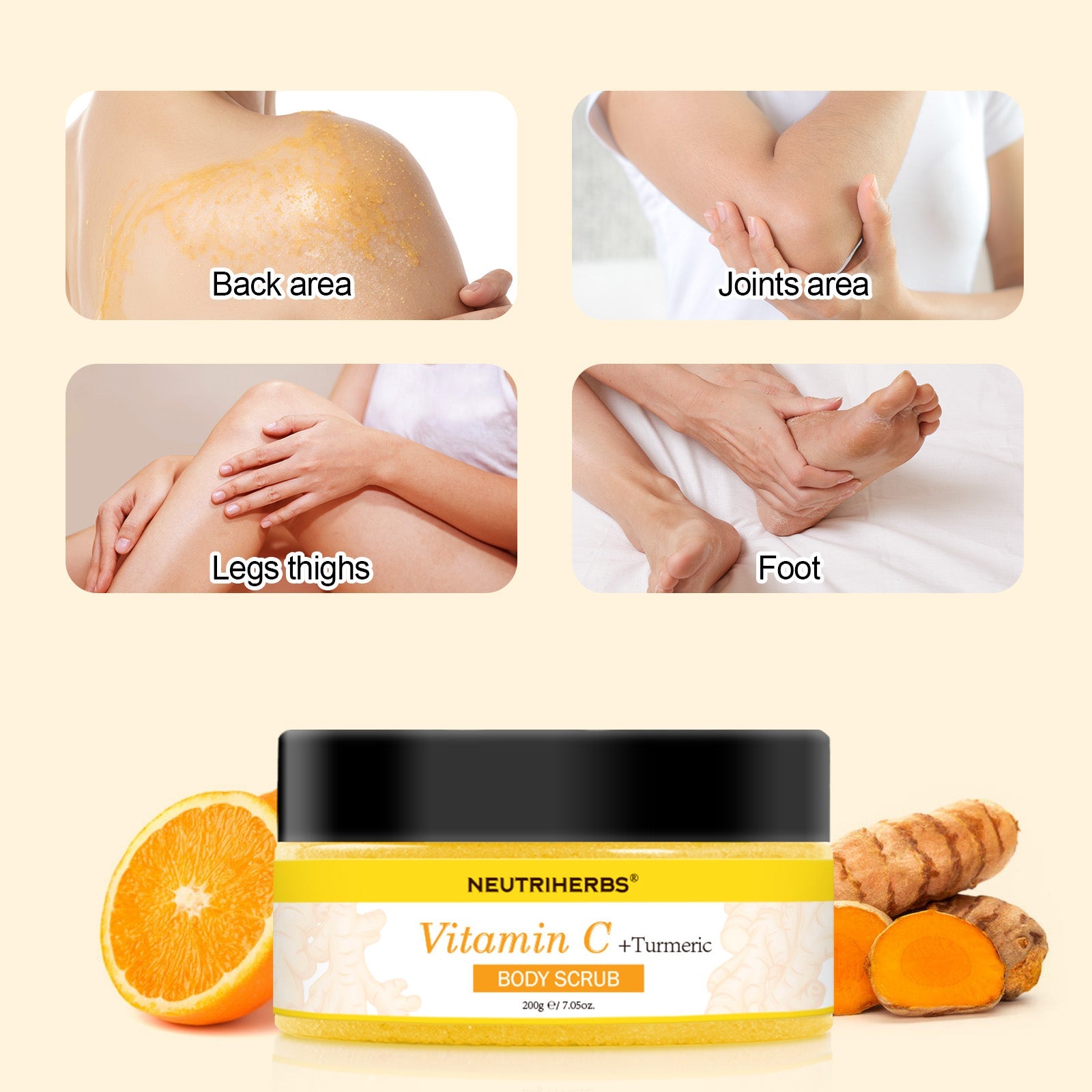 Vitamin C Turmeric Exfoliating Body Scrub For Skin Brightening