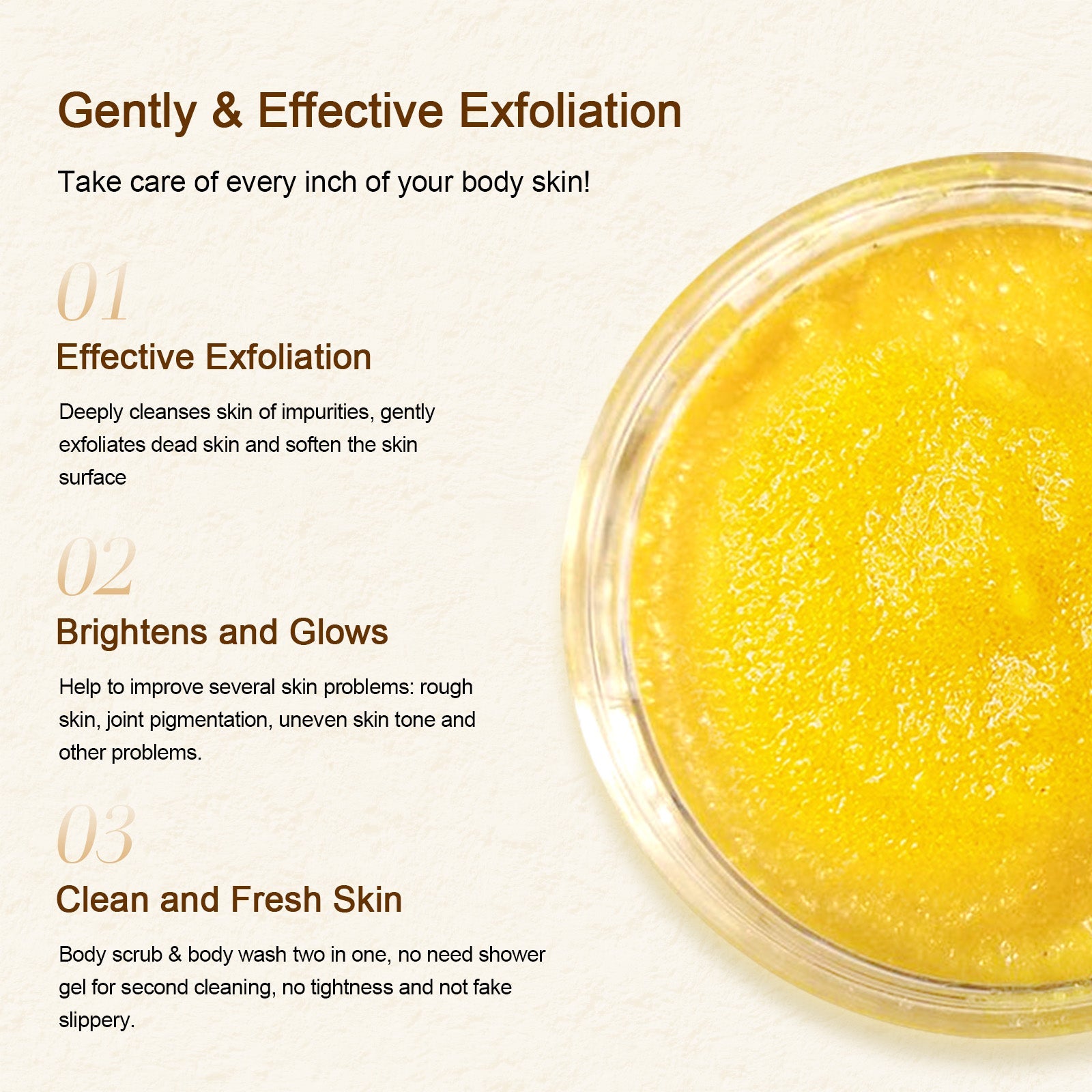 Vitamin C Turmeric Exfoliating Body Scrub For Skin Brightening