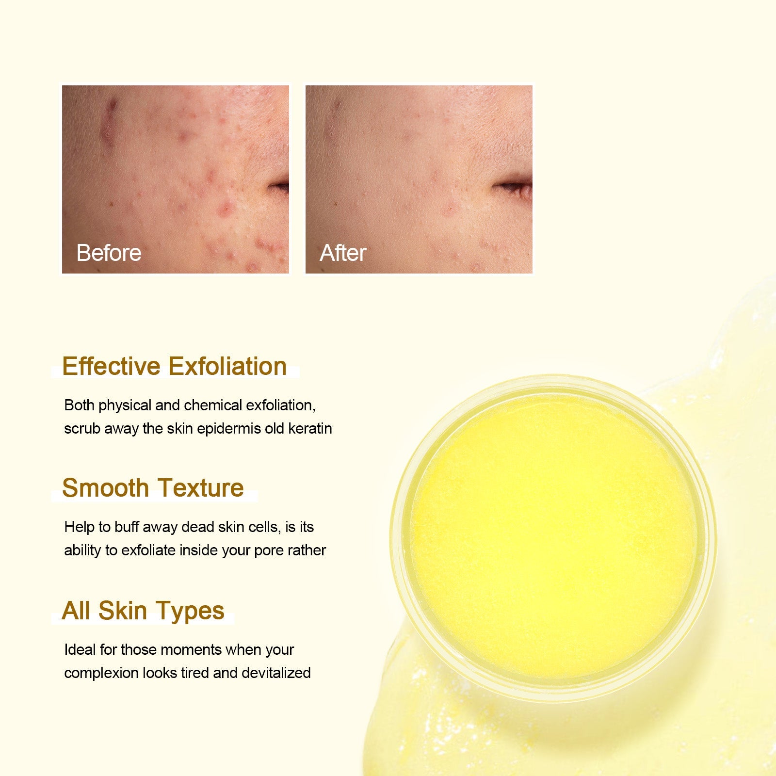 Vitamin C Turmeric Exfoliating Glow Facial Scrub For Skin Lightening