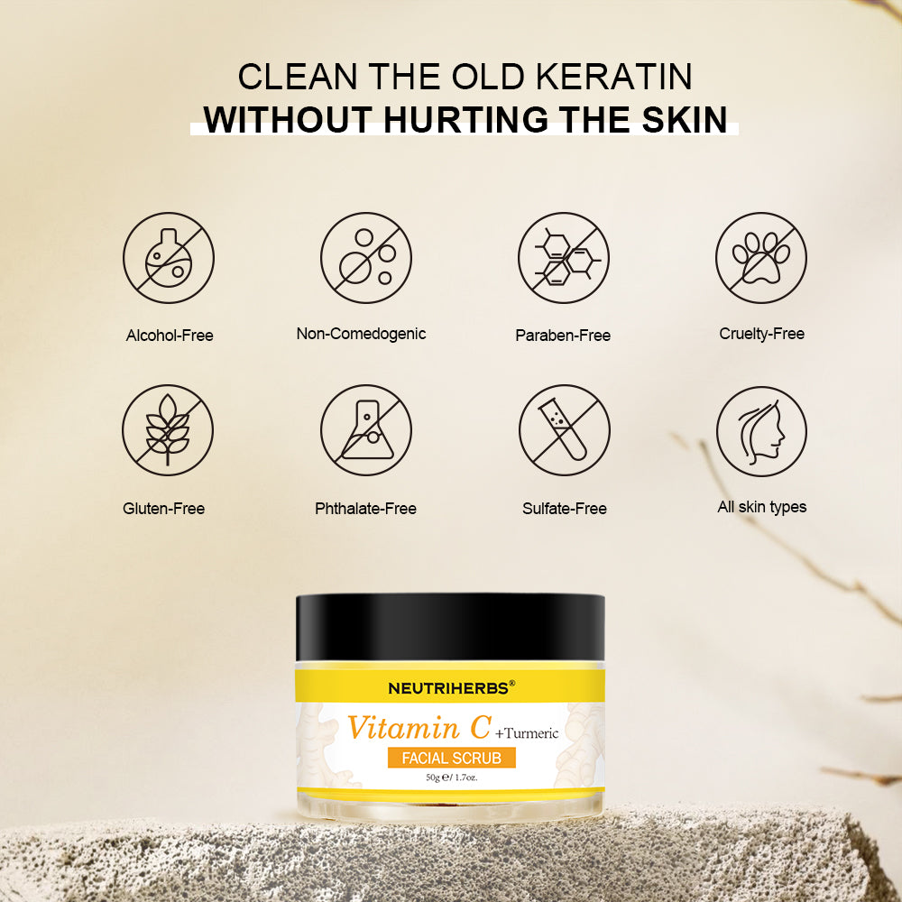 Vitamin C Turmeric Exfoliating Glow Facial Scrub For Skin Lightening