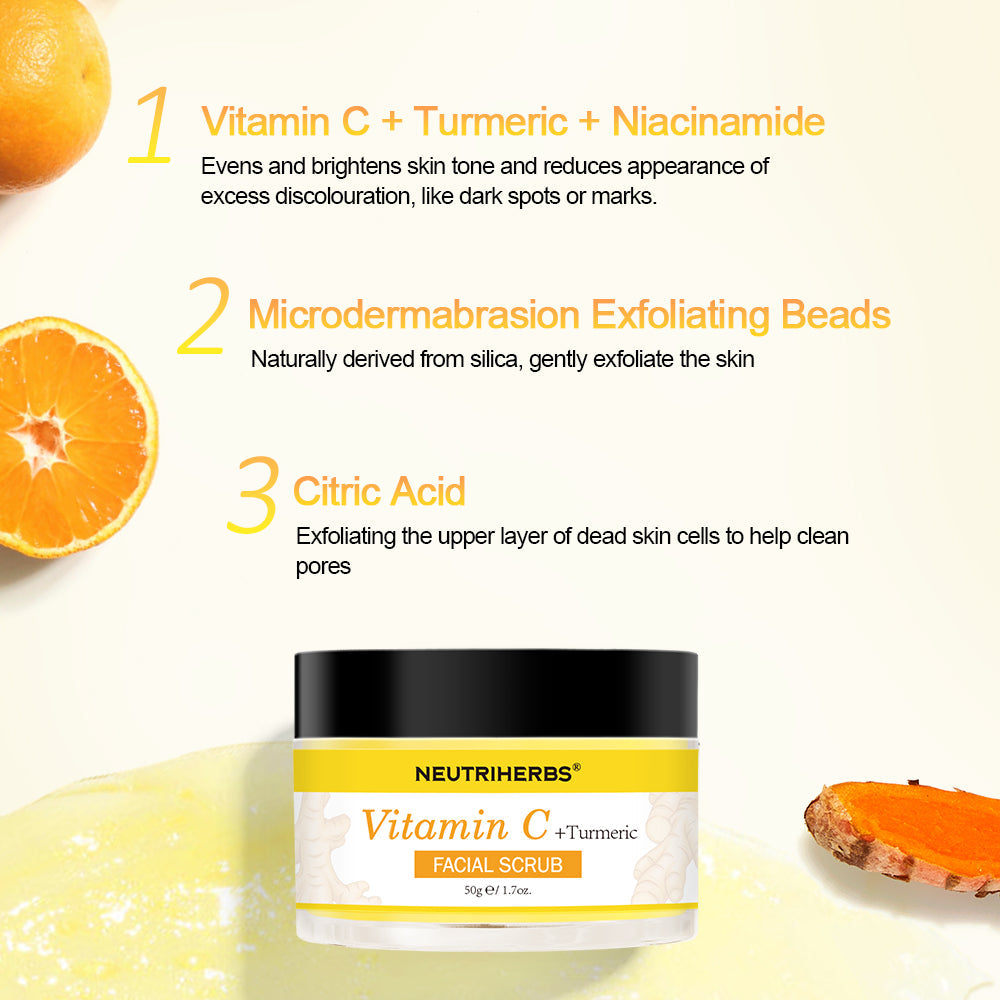 Vitamin C Turmeric Exfoliating Glow Facial Scrub For Skin Lightening