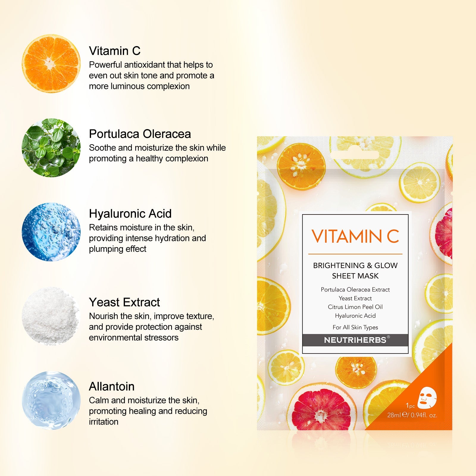 Glowing Vitamin C Facial Mask For Nourishing Skin And Reducing Redness