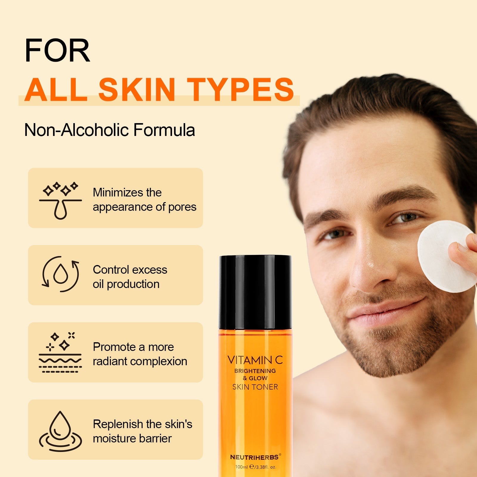 Vitamin C Brightening & Glowing Skin Toner For Moisturizing And Refining Skin