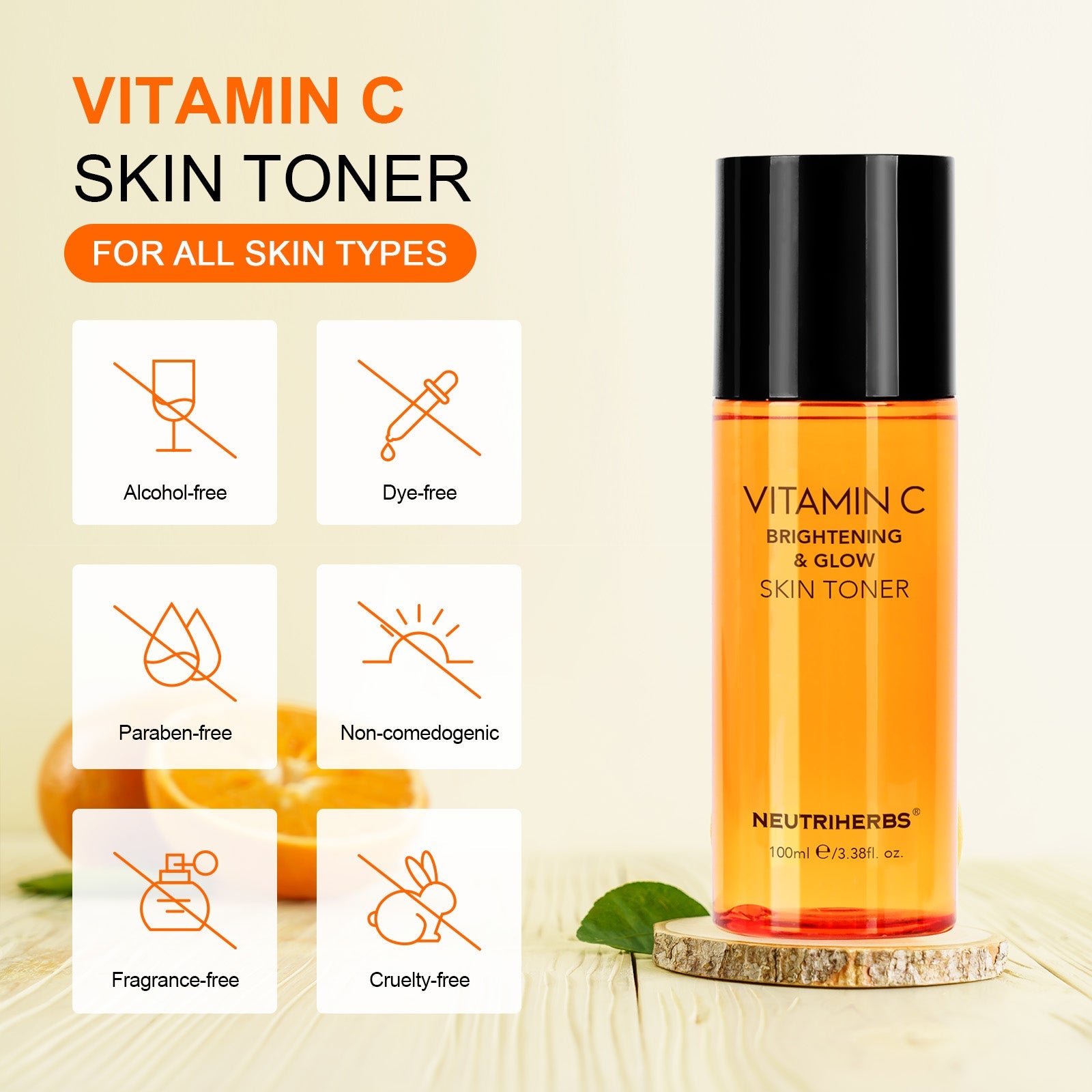 Vitamin C Brightening & Glowing Skin Toner For Moisturizing And Refining Skin